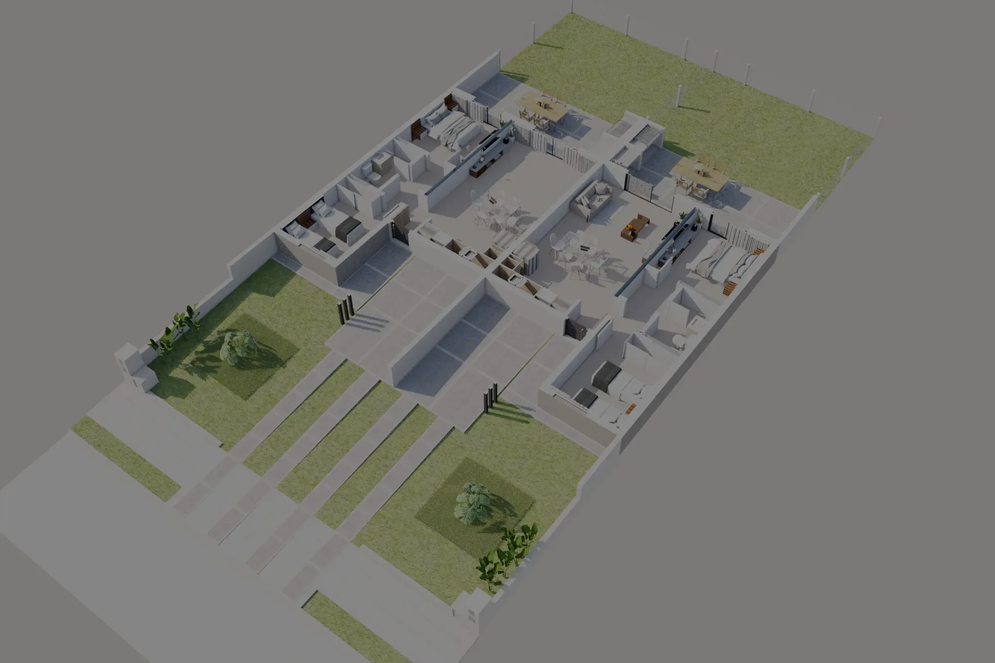 Residencial Docta 9615 — axonométrica