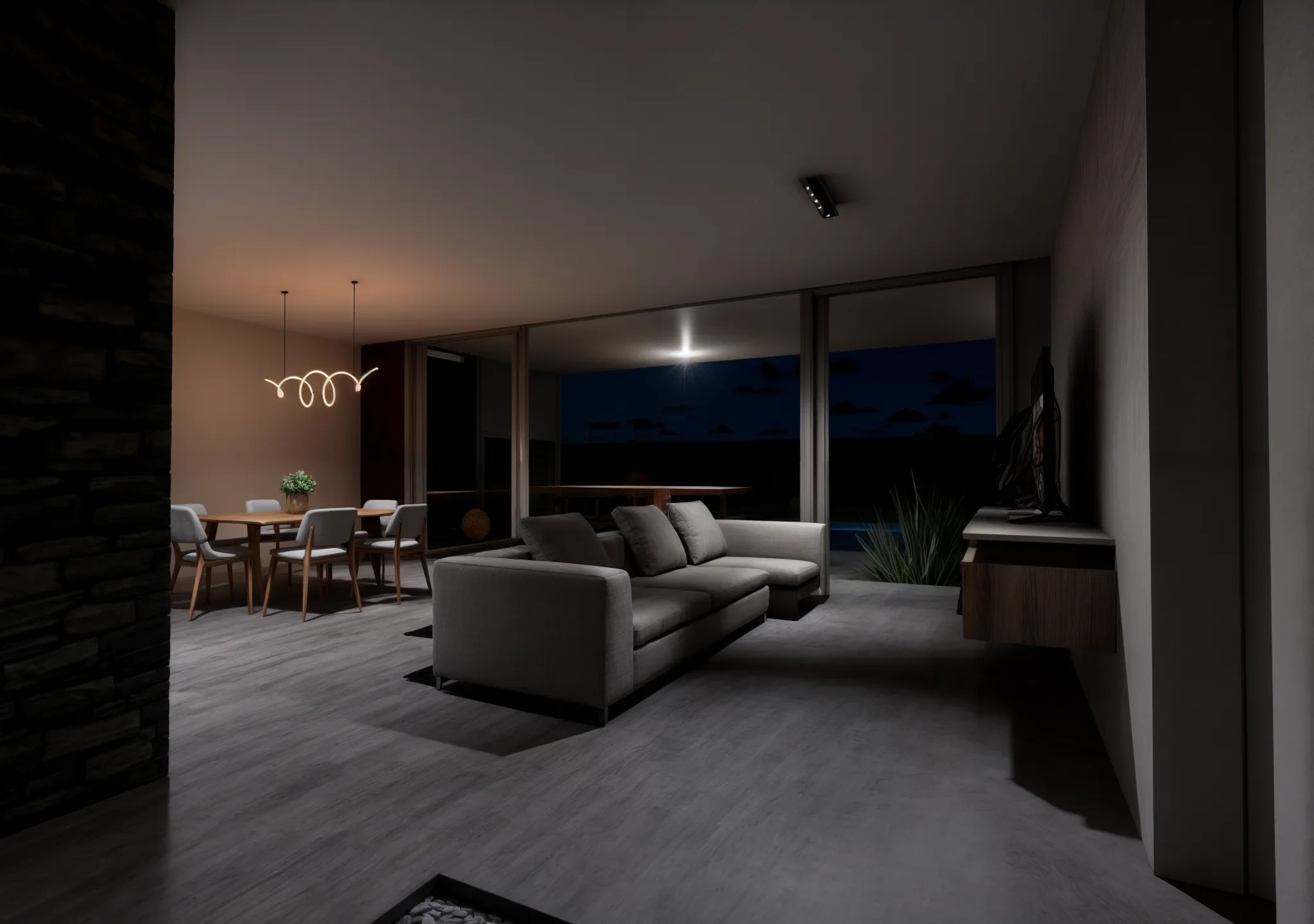 Vivienda Lucas — interior noche